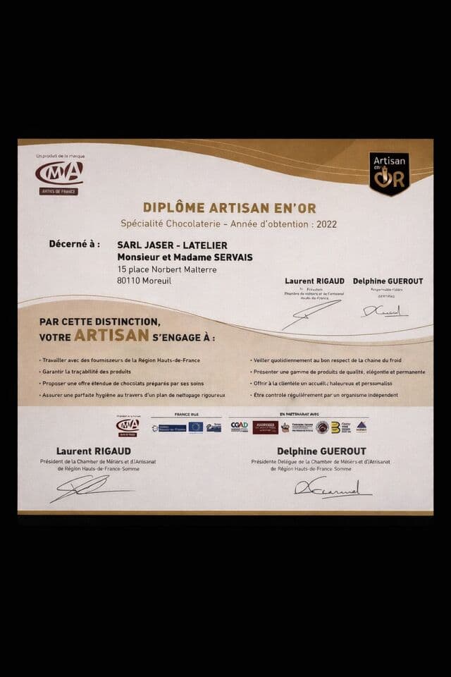 Artisan en Or — Chocolaterie