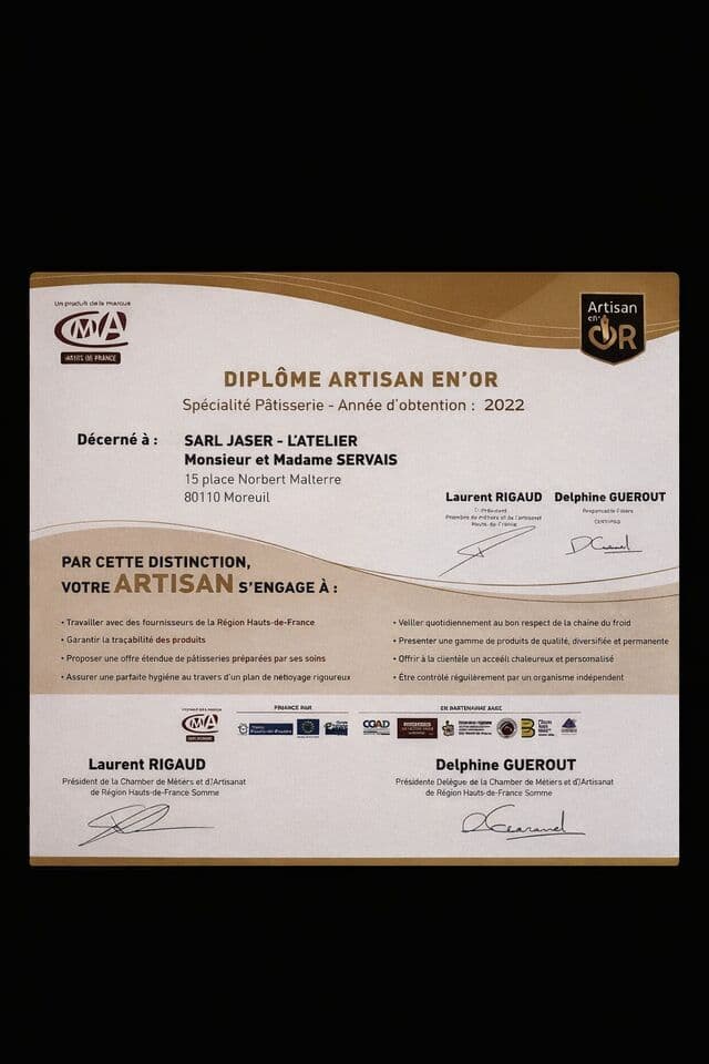 Artisan en Or — Pâtisserie
